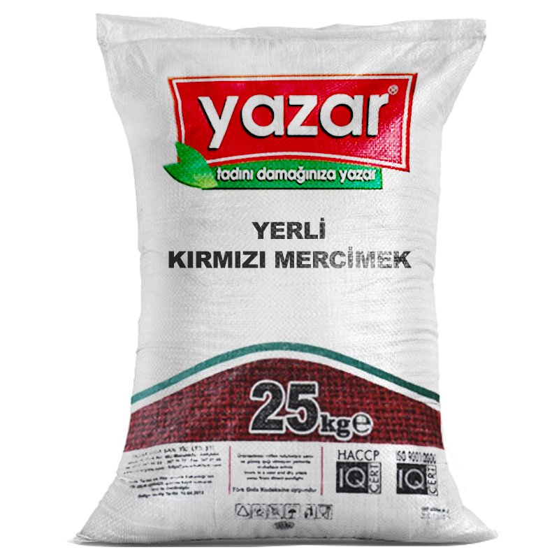 Yazar Yerli Kırmızı Mercimek 25 Kg.